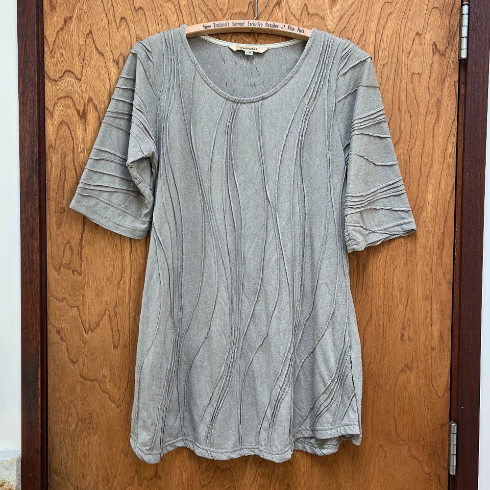 Windhorse Boho Tunic T-Shirt Wavy Knit Size S/M Gray